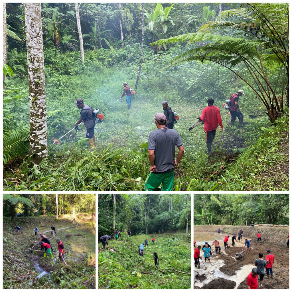 Semangat Gotong Royong, Perbekel Petang Bersama Pemerintah Desa Petang Krida dan Kerja Bakti di Twin Waterfall Lipah,Desa Petang